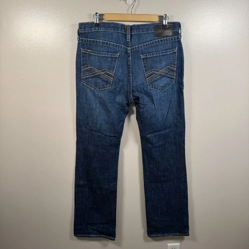 Ariat M5 Slim Straight Jeans Size 34x34 Dark Wash Blue Denim 100% Cotton - Picture 2 of 12